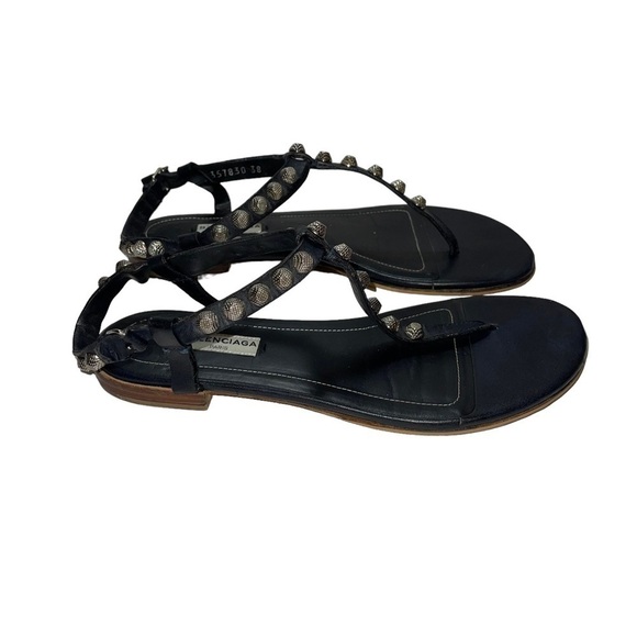 Balenciaga Leather Studded Women Sandals Size 7.5 / EU 38 - Picture 5 of 12